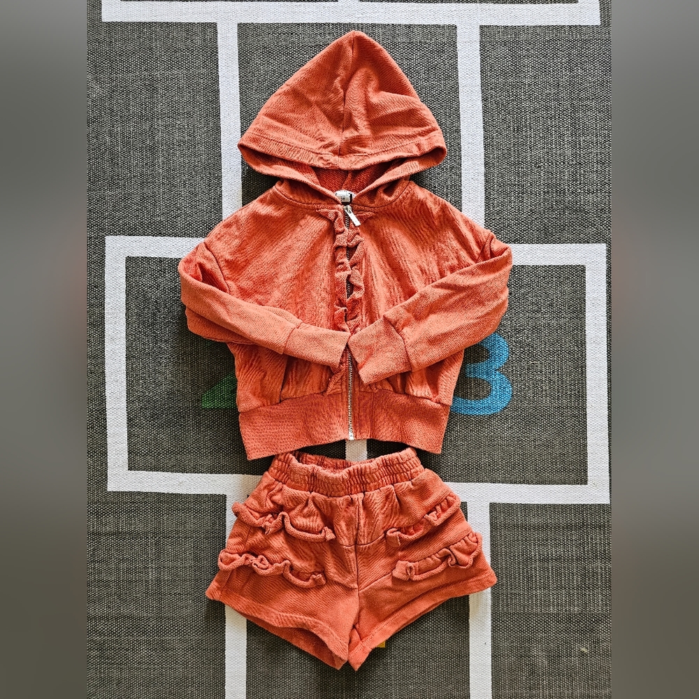 Habitual zip up hoodie with matching shorts, size 3T
